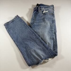 Abercrombie 90s Straight Relaxed Distressed Washed Jeans - Medium Wash 28x30